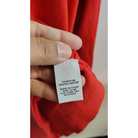 89th & Madison Crewneck Drop Shoulder Dark Coral Pullover‎ - Picture 5 of 7